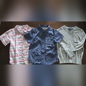 Place Boys' Navy Blue Short-Sleeve Button-Down Shirt